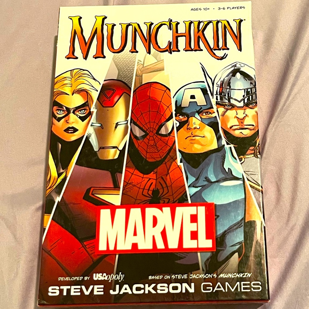 Munchkin Marvel Edition Card Game Steve Jackson Games USAopoly Sealed Cards.